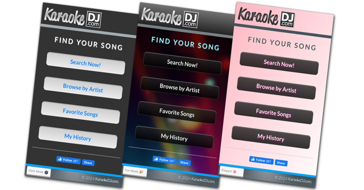 KaraokeDJ.com guest catalog themes