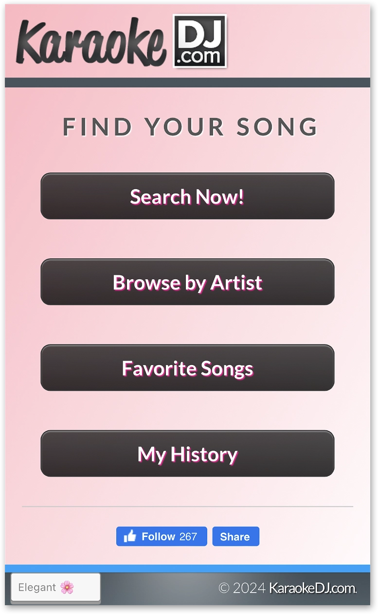 KaraokeDJ.com Elegant Mode theme